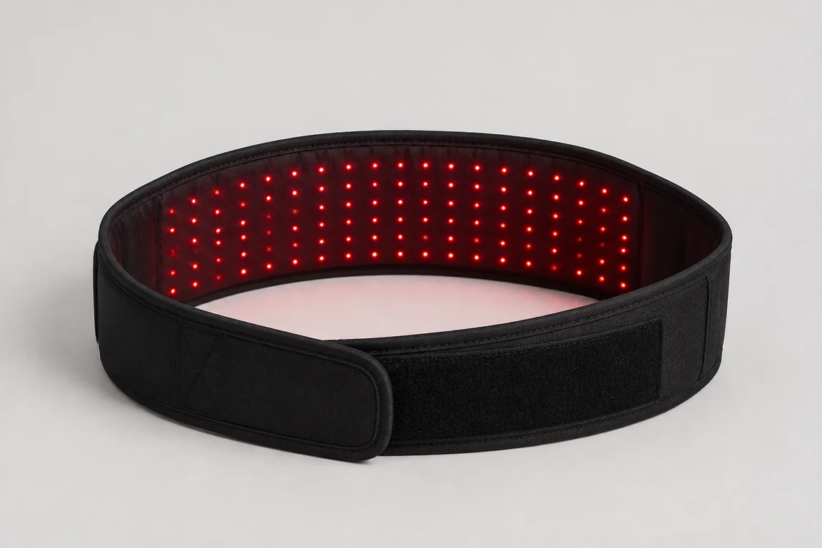 Original concept rendering of an open fabric belt with red LED lining