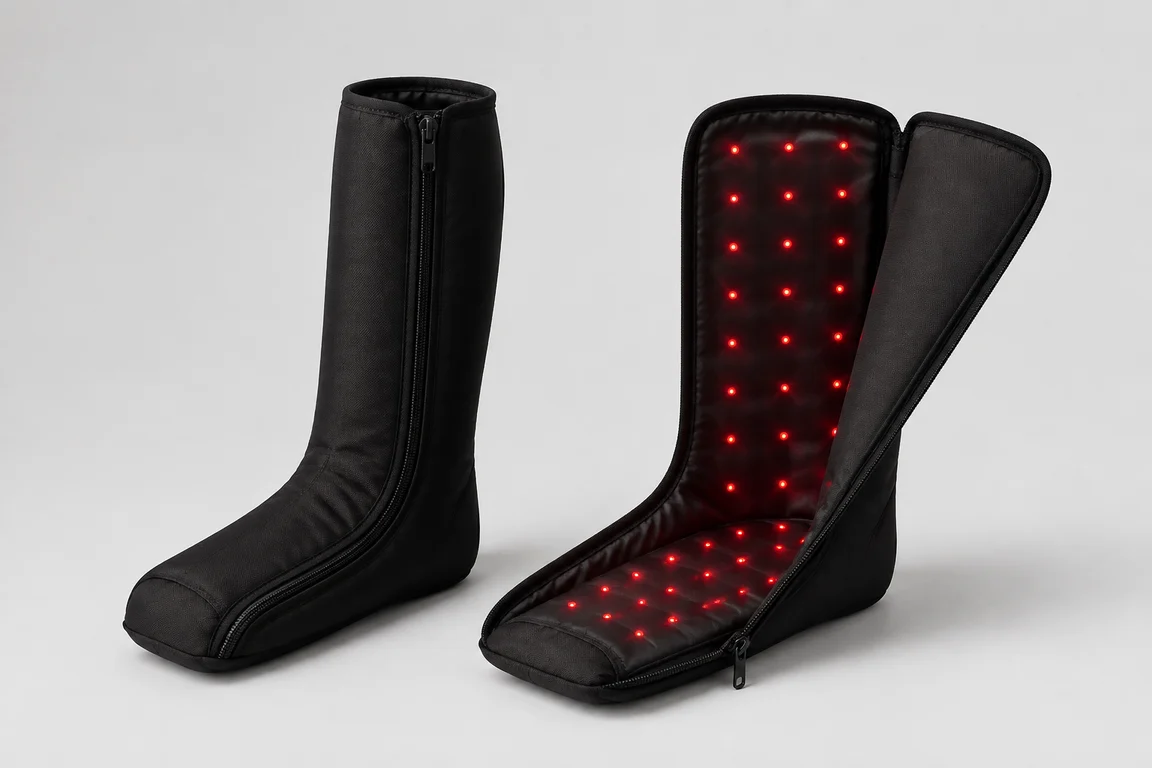 Original concept rendering of a pair of LED-lined foot and calf wraps